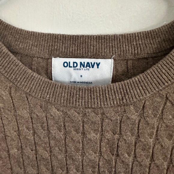 NWT Old Navy Tunic crewneck sweater in brown/taupe Women's small (005) - Picture 2 of 6